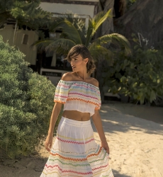 top BLOOM - épaules dénudées -manche courte - bohème coton - Miss June Paris - 5