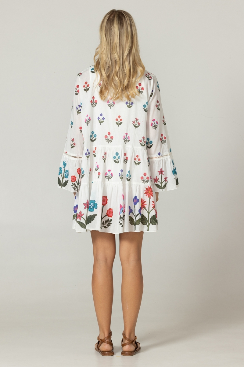 Nell Kurzes Kleid - 100% Baumwollvoile mit Spitze - Miss June Paris - 4