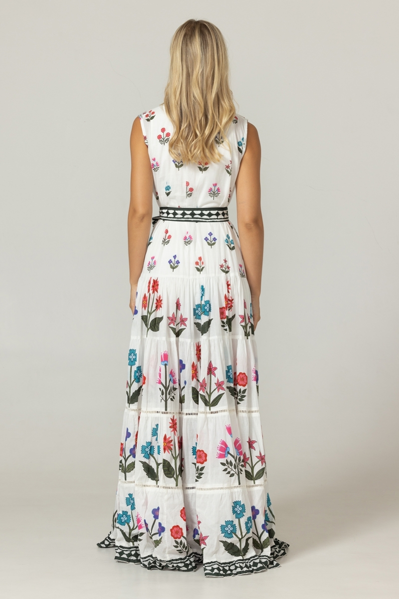 Miri Langes Kleid - 100% Baumwollvoile mit Spitze - Miss June Paris - 4