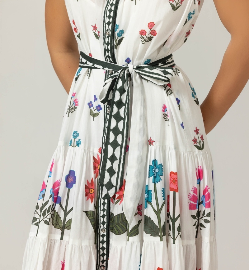 Vestido Longo Miri - 100% Voile de Algodão com Renda - Miss June Paris - 5