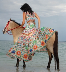 Vestido Largo Neela - - 100% Velo de Algodón con Encaje - Miss June Paris - 2