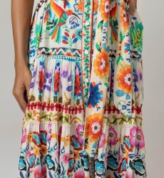 Vestido Longo Neela - 100% Voile de Algodão com Renda - Miss June Paris - 4