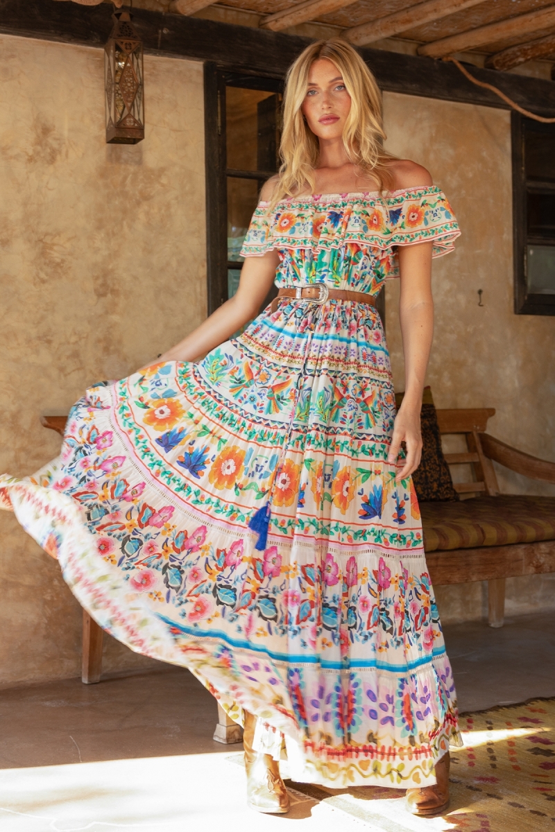 Langes Yalla-Kleid - 100% Baumwollvoile mit Spitze - Miss June Paris - 1