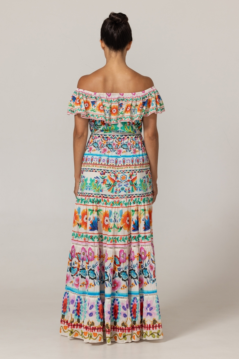 Vestido Longo Yalla - 100% Voile de Algodão com Renda - Miss June Paris - 4