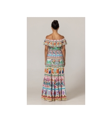 Langes Yalla-Kleid - 100% Baumwollvoile mit Spitze - Miss June Paris - 4