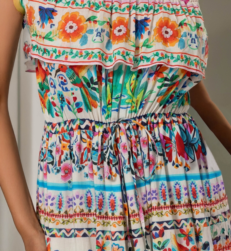 Yalla Long Dress - 100% Cotton Voile with Lace - Miss June Paris - 5