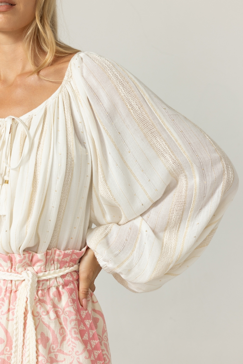 Azura Bluse - Viskose und Metallisches Polyester - Miss June Paris - 5