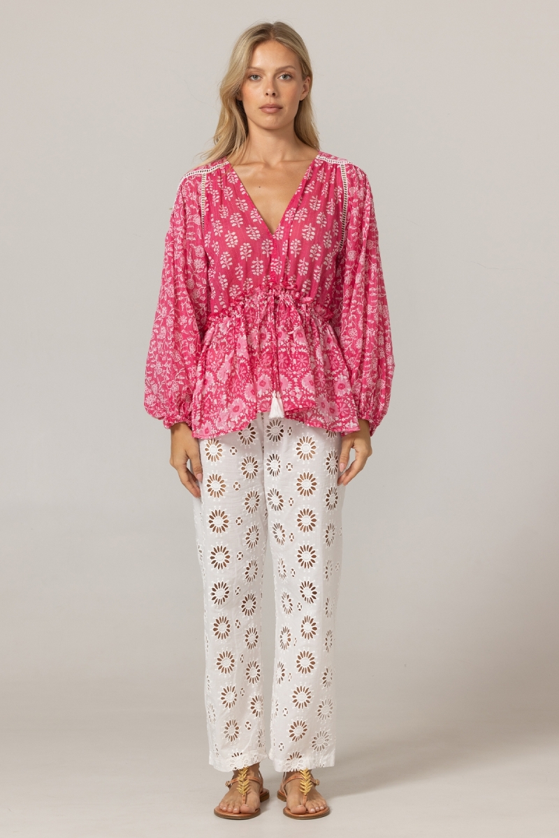 Blusa Bonia - 100% Velo de Algodón con Encaje - Miss June Paris - 3