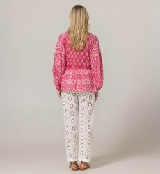 Bonia-Bluse - 100% Baumwollvoile mit Spitze - Miss June Paris - 4