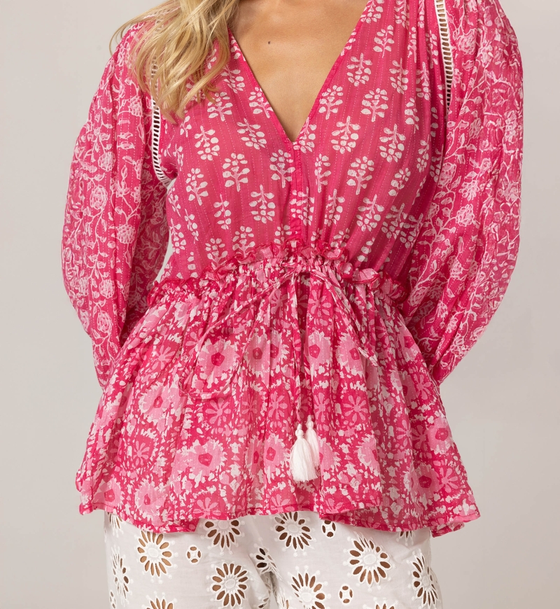 Blusa Bonia - 100% Voile de Algodão com Renda - Miss June Paris - 5