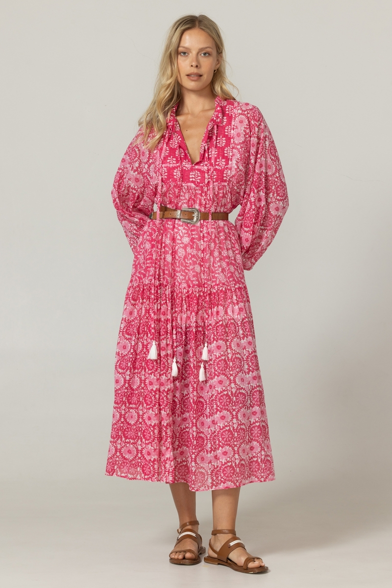 Abito Lungo Felicity - 100% Velo di Cotone con Pizzo - Miss June Paris - 3