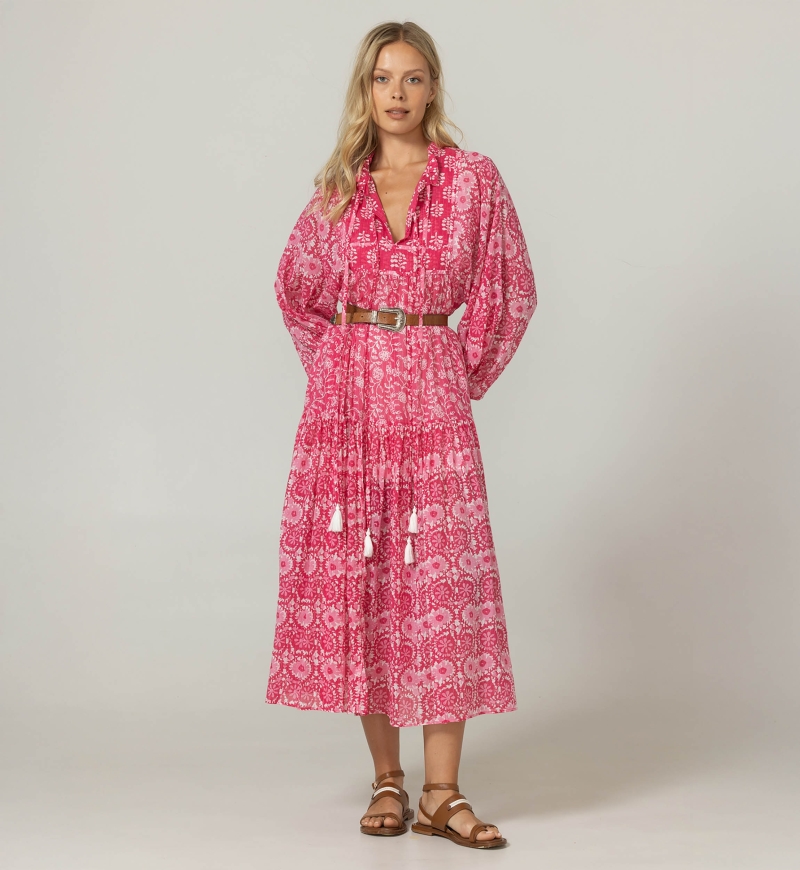 Felicity Langes Kleid - 100% Baumwollvoile mit Spitze - Miss June Paris - 3