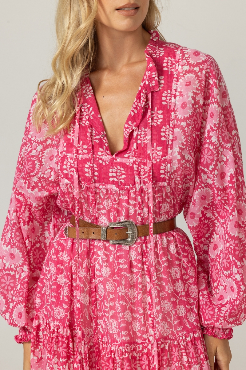 Abito Lungo Felicity - 100% Velo di Cotone con Pizzo - Miss June Paris - 5