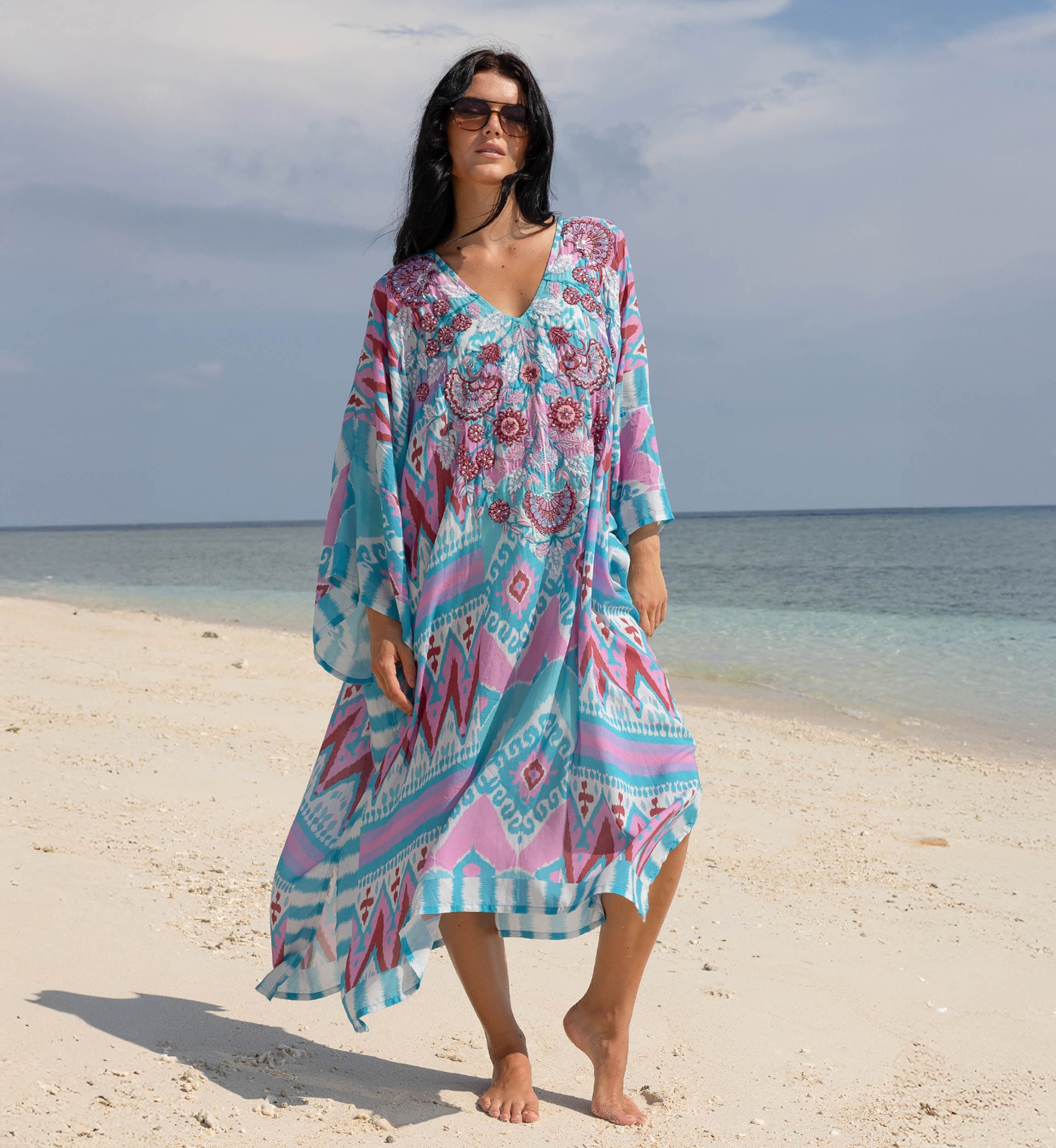 Abito Lungo Joya - 100% Modal con Pizzo - Miss June Paris - 1