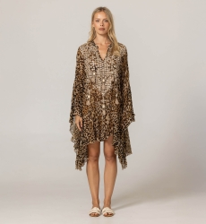 Kayla Caftano Corto - 100% Georgette Rayon - Miss June Paris - 3