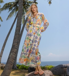 Langes Lotus Kleid -100% Baumwolle - Miss June Paris - 1