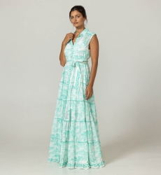 Gabie Langes Kleid - 100% Baumwollvoile mit Spitze - Miss June Paris - 3