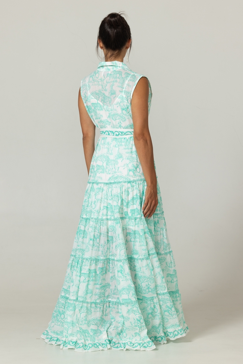 Gabie Langes Kleid - 100% Baumwollvoile mit Spitze - Miss June Paris - 4
