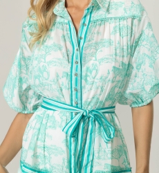 Elma Kurzes Kleid - 100% Baumwollvoile mit Spitze - Miss June Paris - 5