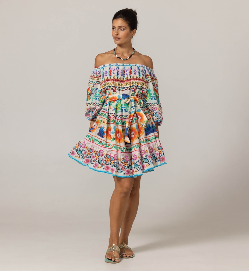 Vestido Curto Dalia - 100% Voile de Algodão com Renda - Miss June Paris - 3