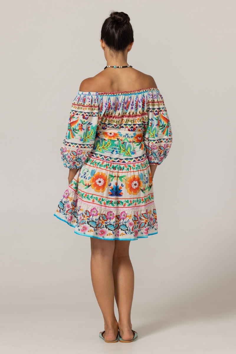 Dalia Kurzes Kleid - 100% Baumwollvoile mit Spitze - Miss June Paris - 4