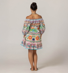 Dalia Kurzes Kleid - 100% Baumwollvoile mit Spitze - Miss June Paris - 4