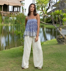 Regata Sunset - Crepe de Viscose Bordado - Miss June Paris - 7