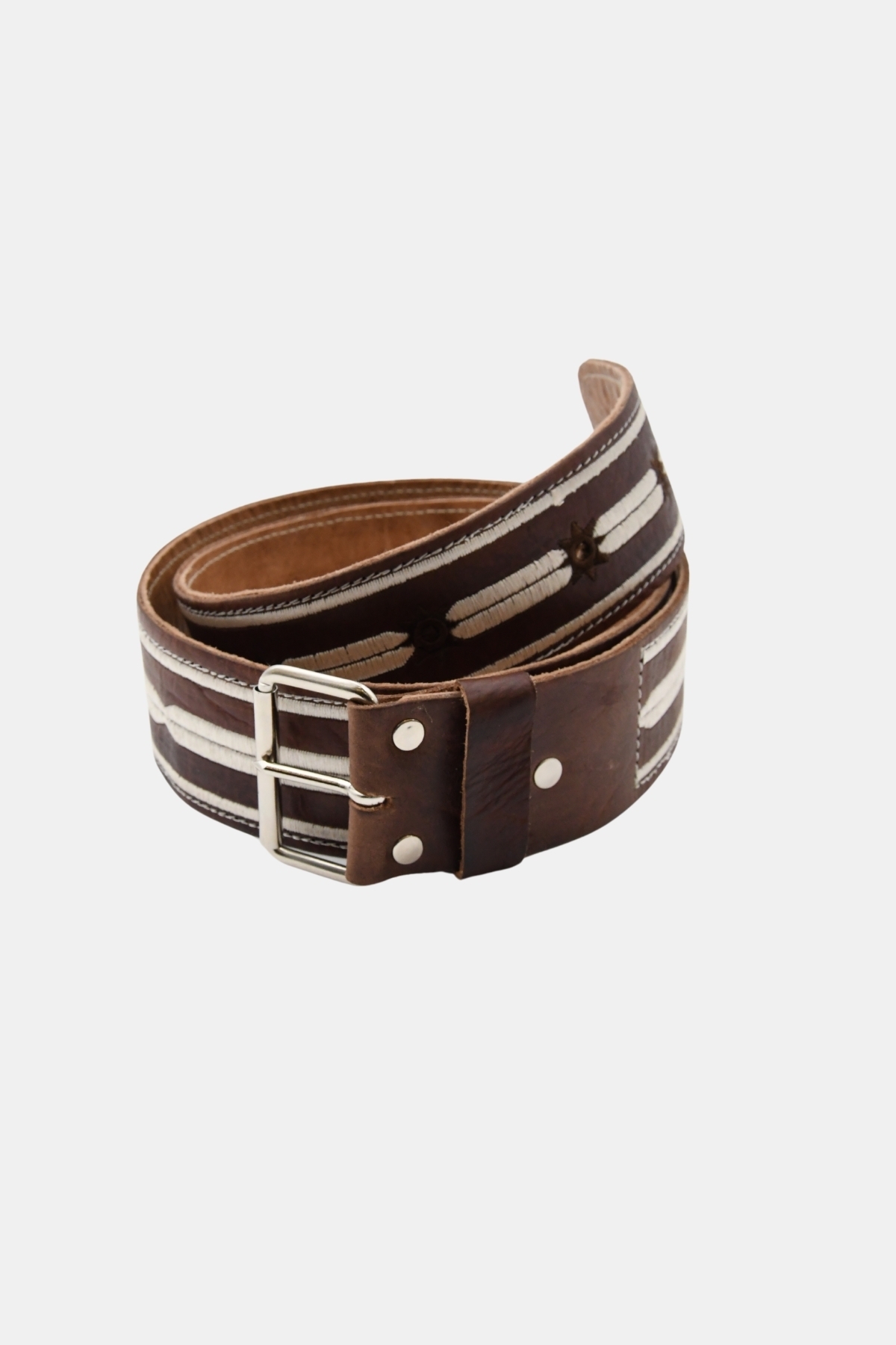 Brown leather belt Gemma - Miss June Paris