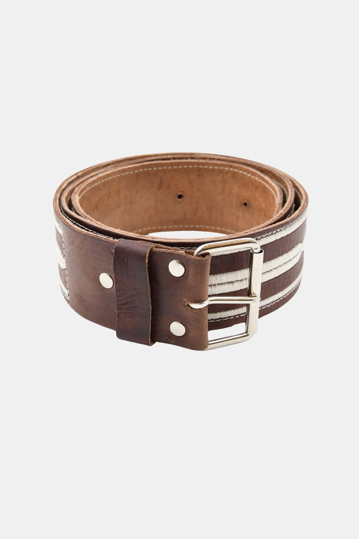 Brown leather belt Gemma - Miss June Paris