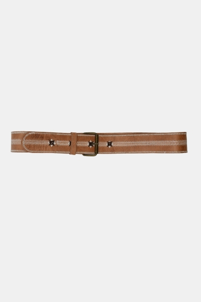 Brown Leather Belt Greta - Miss June Paris