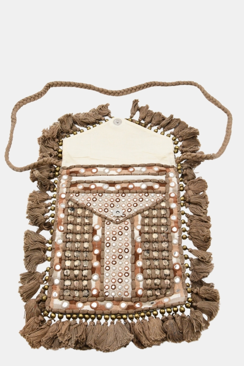 sac coton fantaisie boheme TASSELS - Miss June Paris - 4