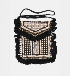 Borsa con Nappine TASSELS- cotone fantasia bohemien  - Miss June Paris - 5