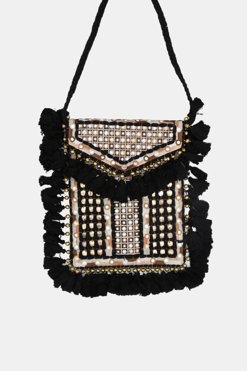 sac coton fantaisie boheme TASSELS - Miss June Paris - 7