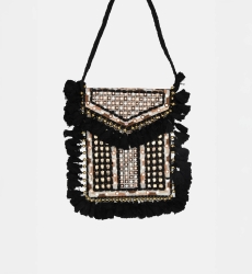 Borsa con Nappine TASSELS- cotone fantasia bohemien  - Miss June Paris - 7