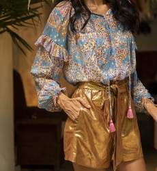 Short in Pelle Glitter - 100% in pelle - Miss June Paris - 9