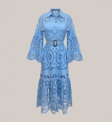 Abito Lungo Ruby - Ricamo Inglese - 100% Cotone - Miss June Paris - 12