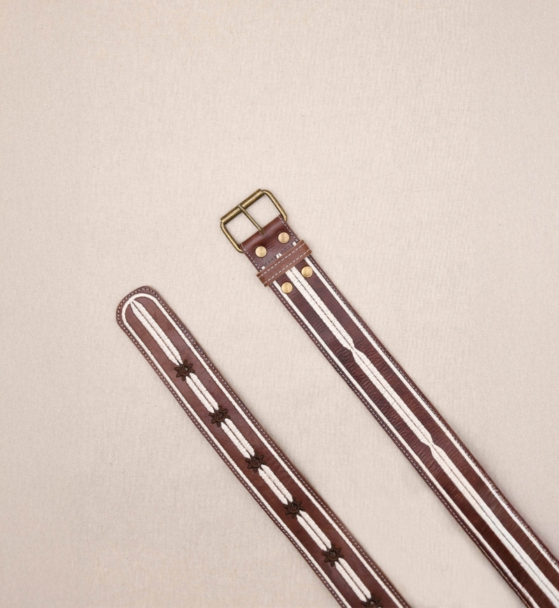 Ceinture Cuir Gemma marron - Miss June Paris - 1