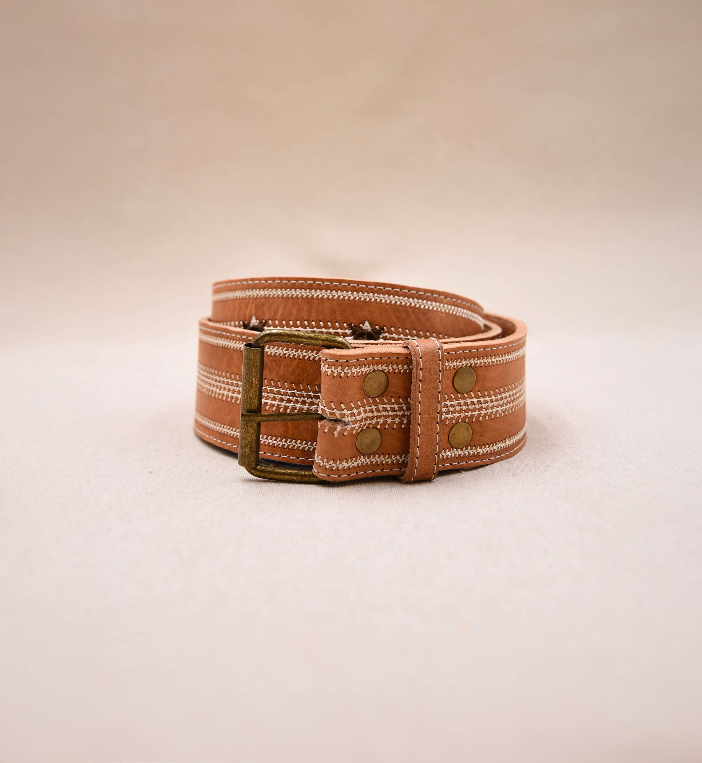 Ceinture en cuir marron Greta - Miss June Paris - 3