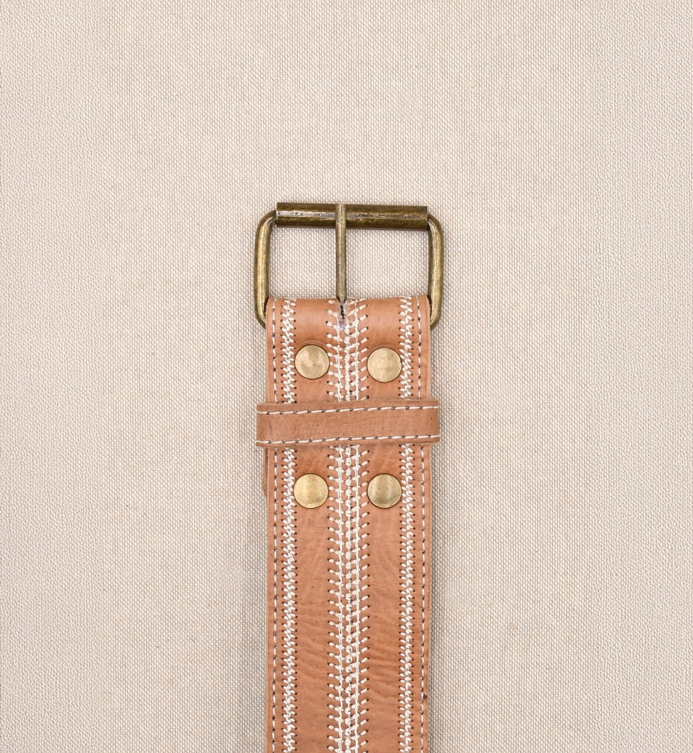 Ceinture en cuir marron Greta - Miss June Paris - 1