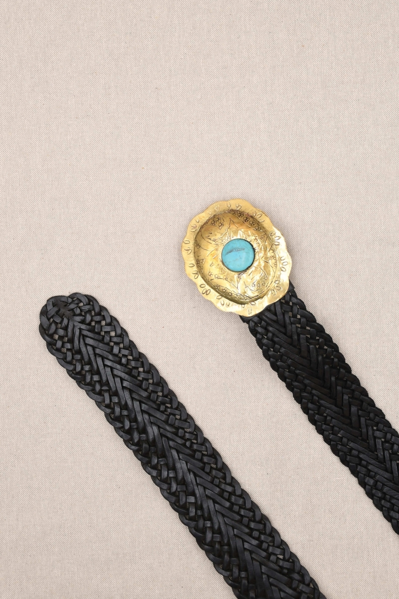 Cinturón de Cuero Negro con Hebilla Dorada Janna – Miss June Paris – 2