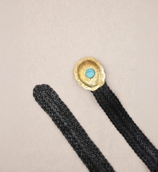 Black Leather Belt with Gold Buckle Janna – Miss June Paris – 2