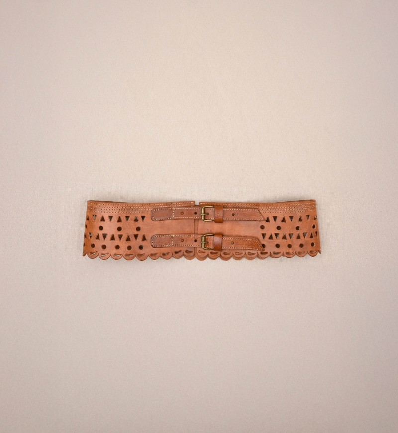 Joan Leather Belt – Tan – Miss June Paris – 3