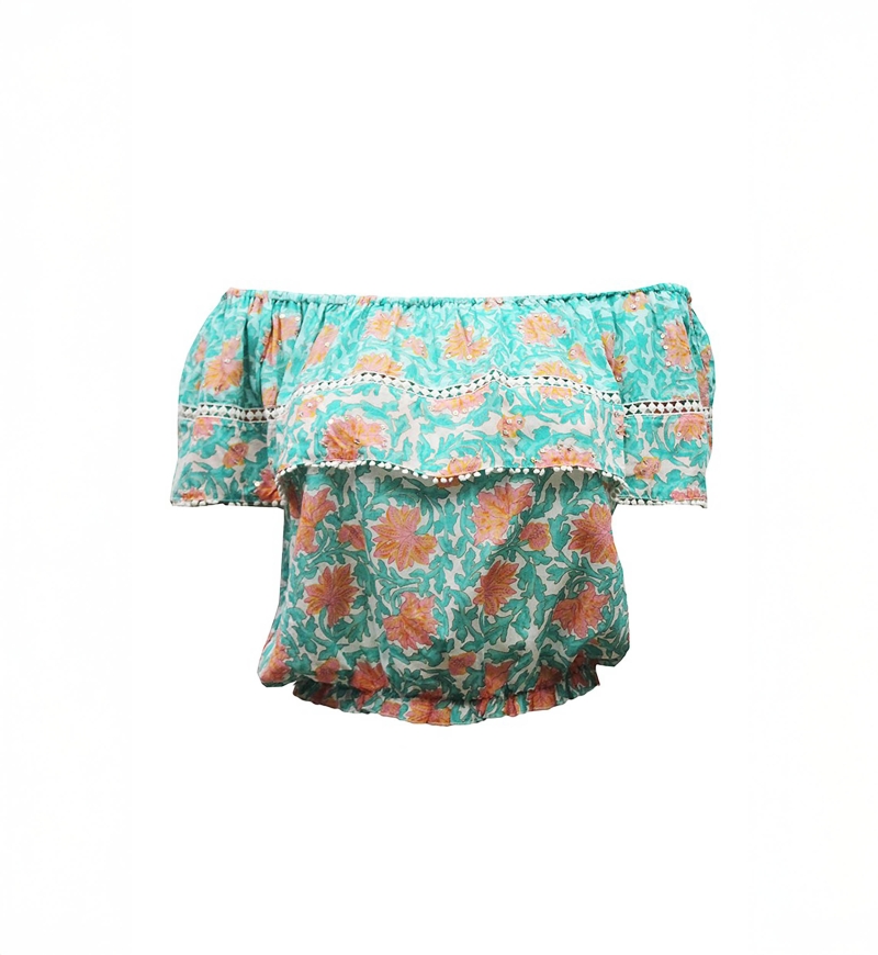 top HOLLA - imprimé fleuri - manche courte - bohème  - Miss June Paris - 6