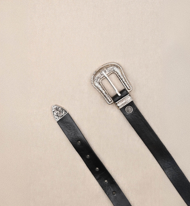 Riley Black Leather Belt - Miss June Paris - 1