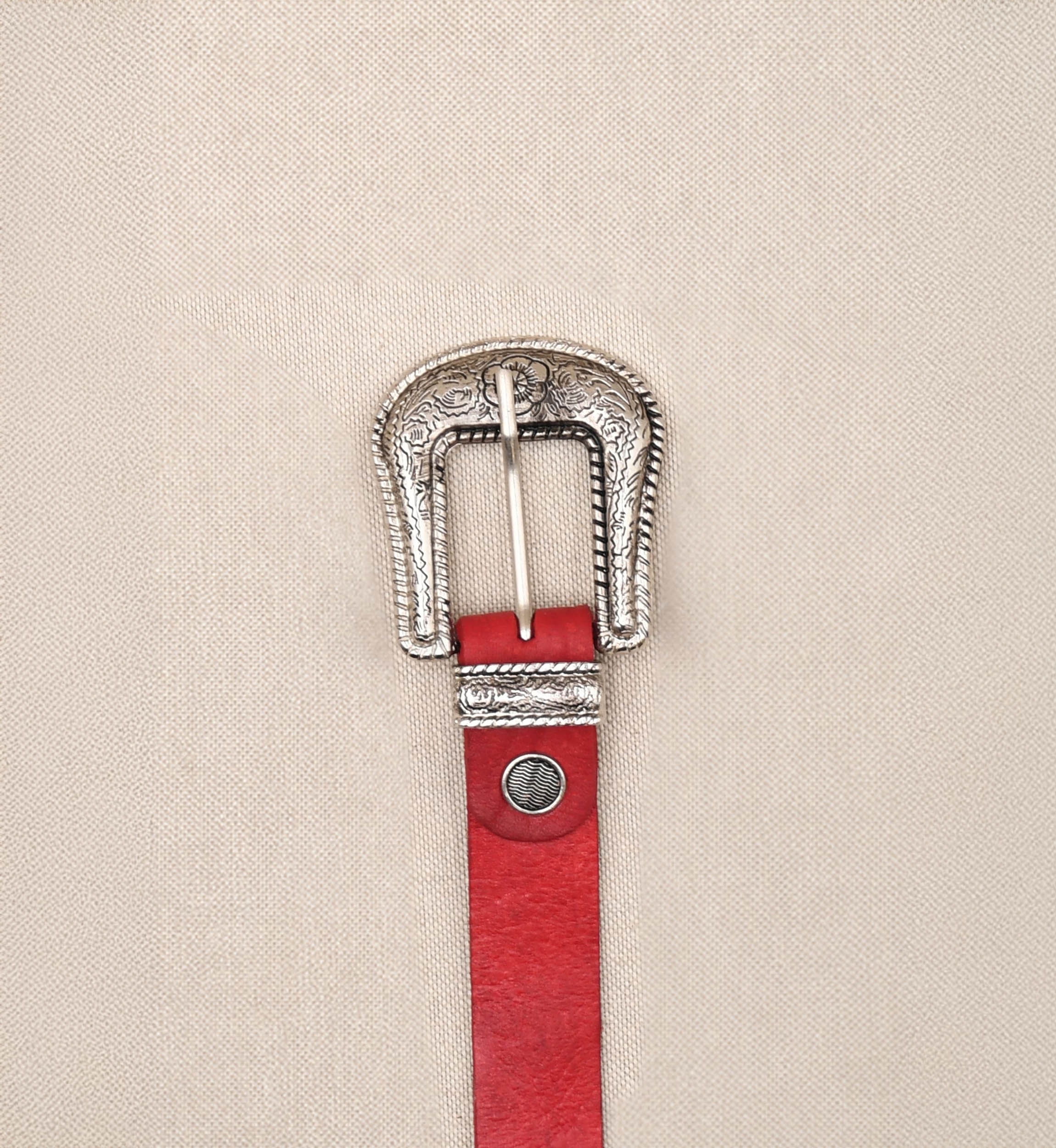 Riley Red Leather Belt - Miss June Paris - 1