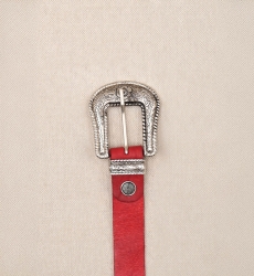 Riley Red Leather Belt - Miss June Paris - 1