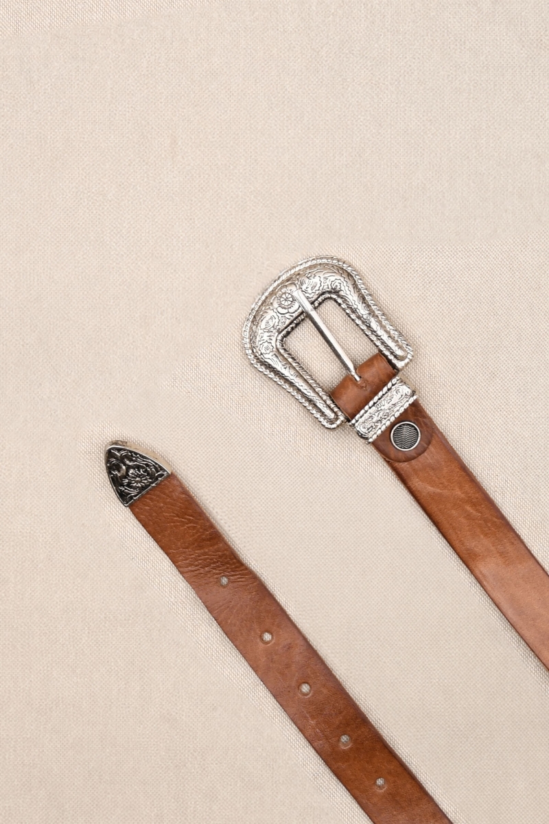 Cintura in Pelle Riley Marrone - Miss June Paris - 1