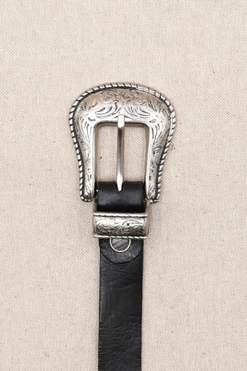 Schwarzer Montana-Gürtel aus Leder - Miss June Paris - 2