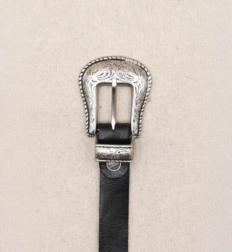 Schwarzer Montana-Gürtel aus Leder - Miss June Paris - 2