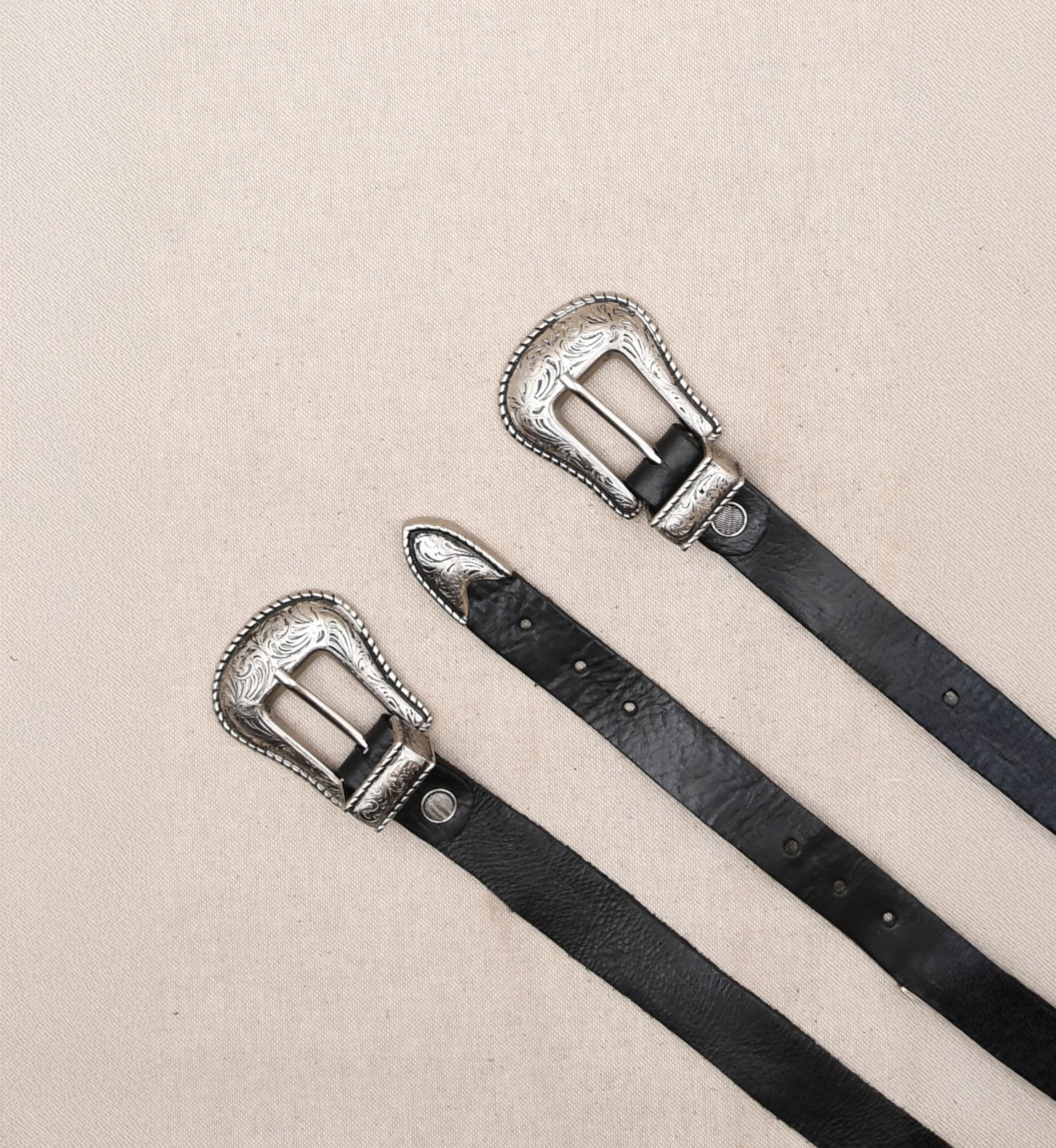 Ceinture en Cuir Montana Noir  - Miss June Paris - 1